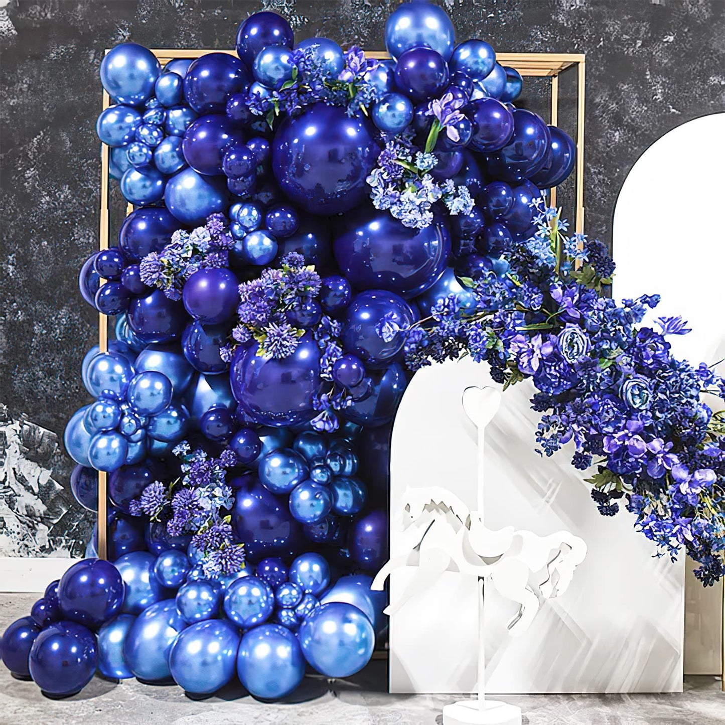 Partywoo Metallic Blue Balloons, 130 Pcs Blue Balloons Different Sizes Pack Of 18 Inch 12 Inch 10 Inch 5 Inch For Balloon Garland Arch As Birthday Decorations, Party Decorations, Wedding Decorations