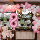 Paticool 40 Inch Pink Number Balloon 8, Large Number Foil Balloons Mylar For Girl Boy Birthday Party Celebration Decorations Sup