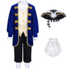 Colonial Costume For Kids America 18Th Patriot General Captain For Boys Halloween Cosplay 9-11 Years Blue