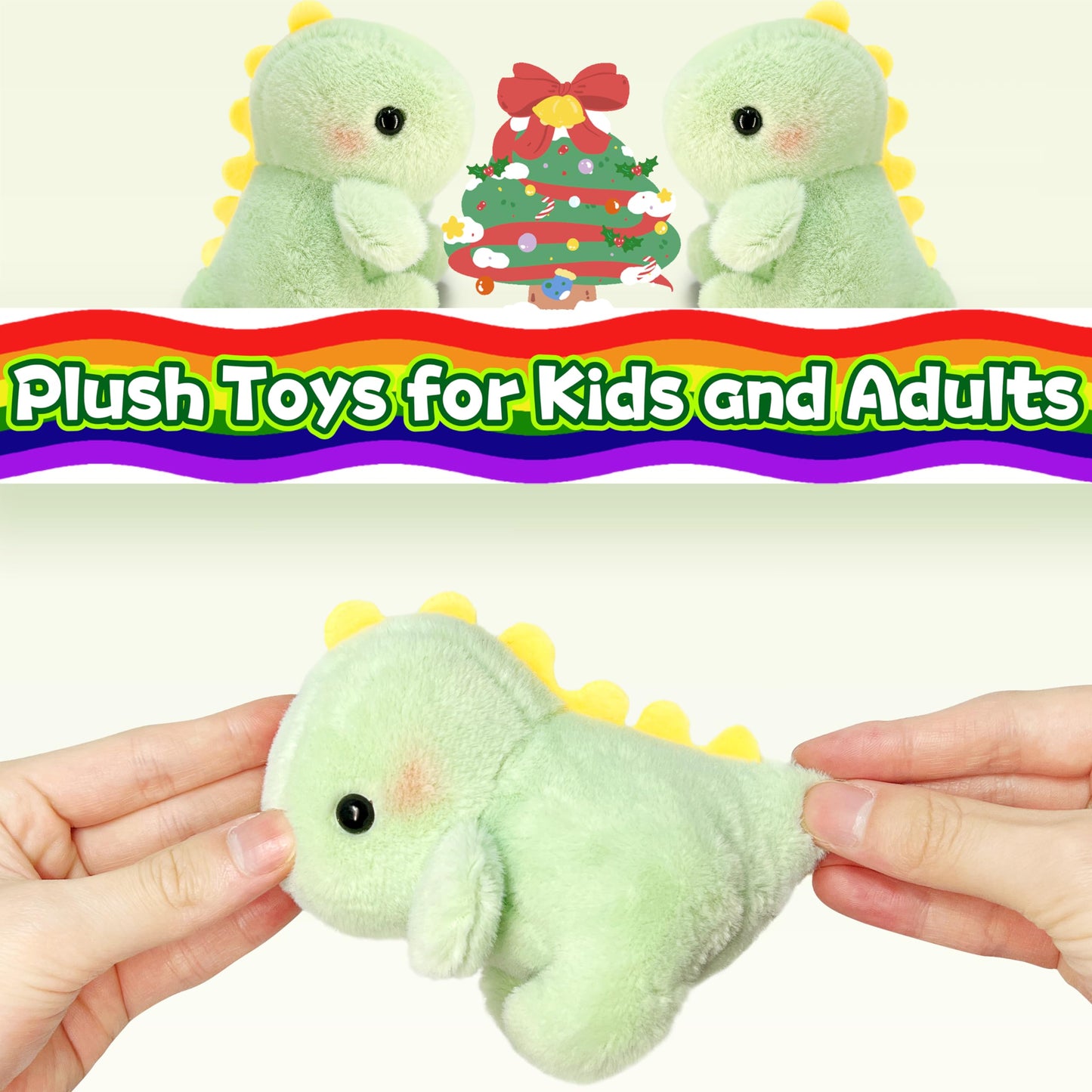 Fat Dinosaur Stuffed Animals, Dino Kawaii Plush Toy For Girls And Boys, Soft Dinosaur Plush Toys Keychain, Small Dinosaur Plushi
