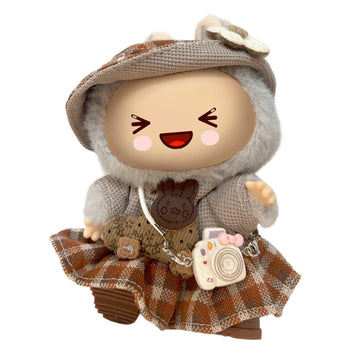 Doll Clothing - Babydoll Clothes Set Chic Outfit Handmade Garment Dress With Shoes And Accessories(No Doll), Brown-Lbb017