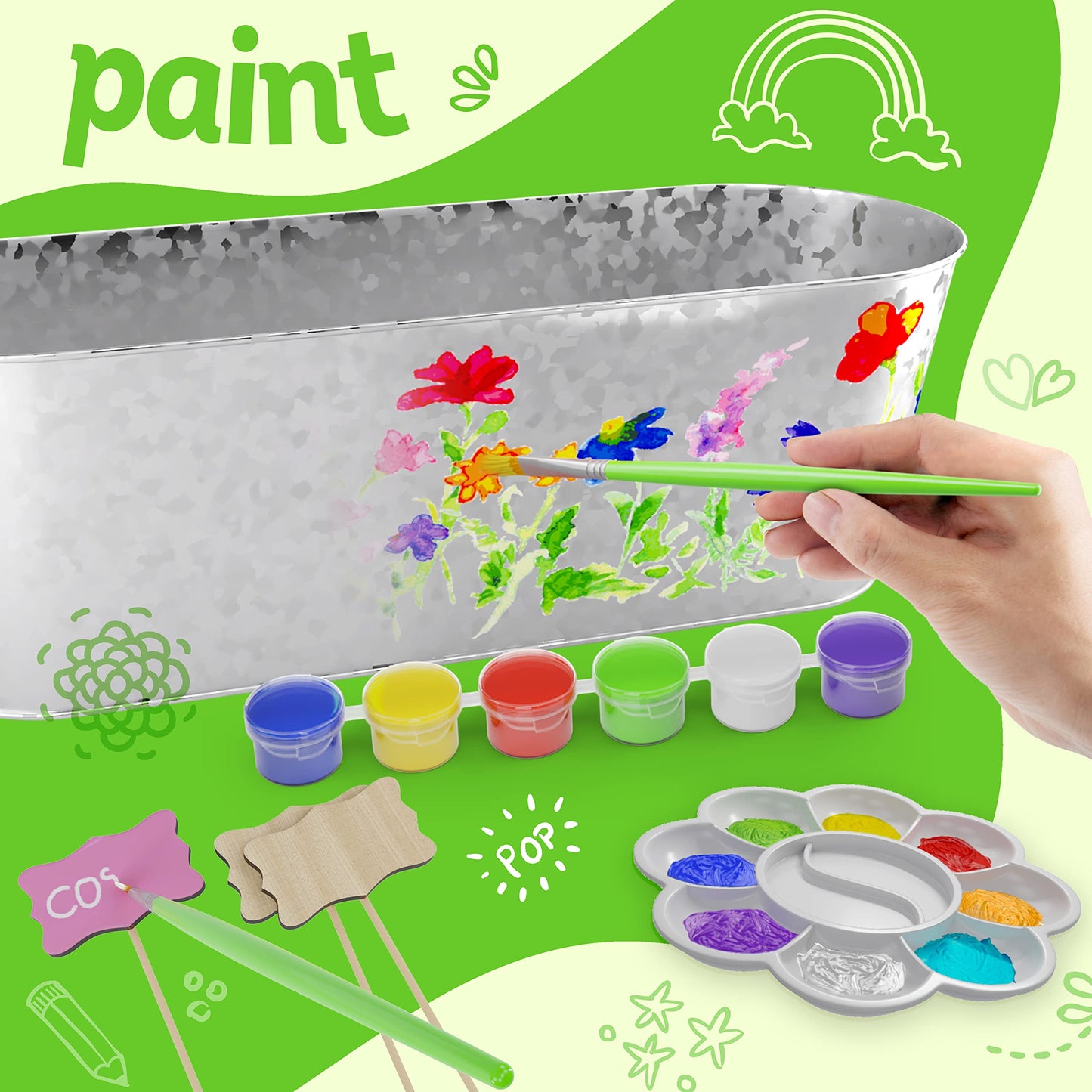 Paint & Plant Flower Growing Kit For Kids - Best Birthday Crafts Gifts For Girls & Boys Age 5 6 7 8-12 Year Old Girl Gift Ideas