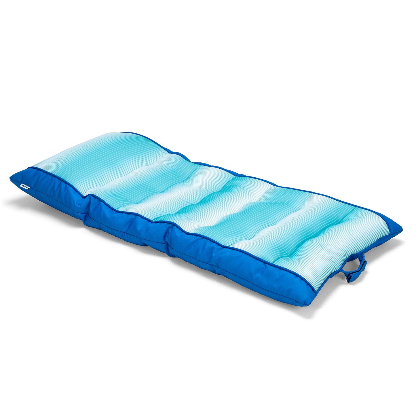 Big Joe Kona No Inflation Needed Pool Lounger With Headrest, Fade Aqua Double Sided Mesh, Quick Draining Fabric, 5.5 Feet Big