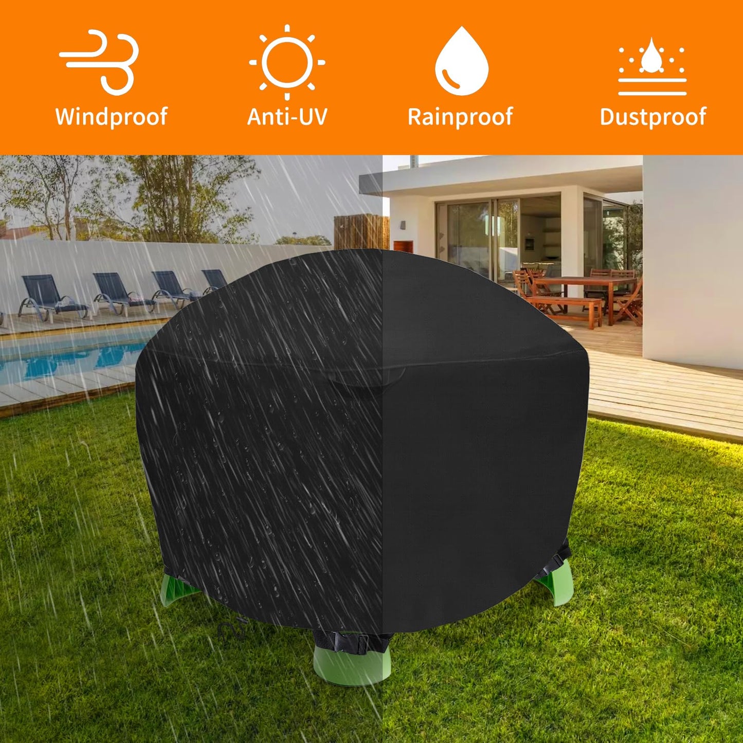 Akefit Kids Water Table Cover For Little Tikes Spiralin' Seas Waterpark Play Table, Round Sand Water Table Cover Waterproof Dust