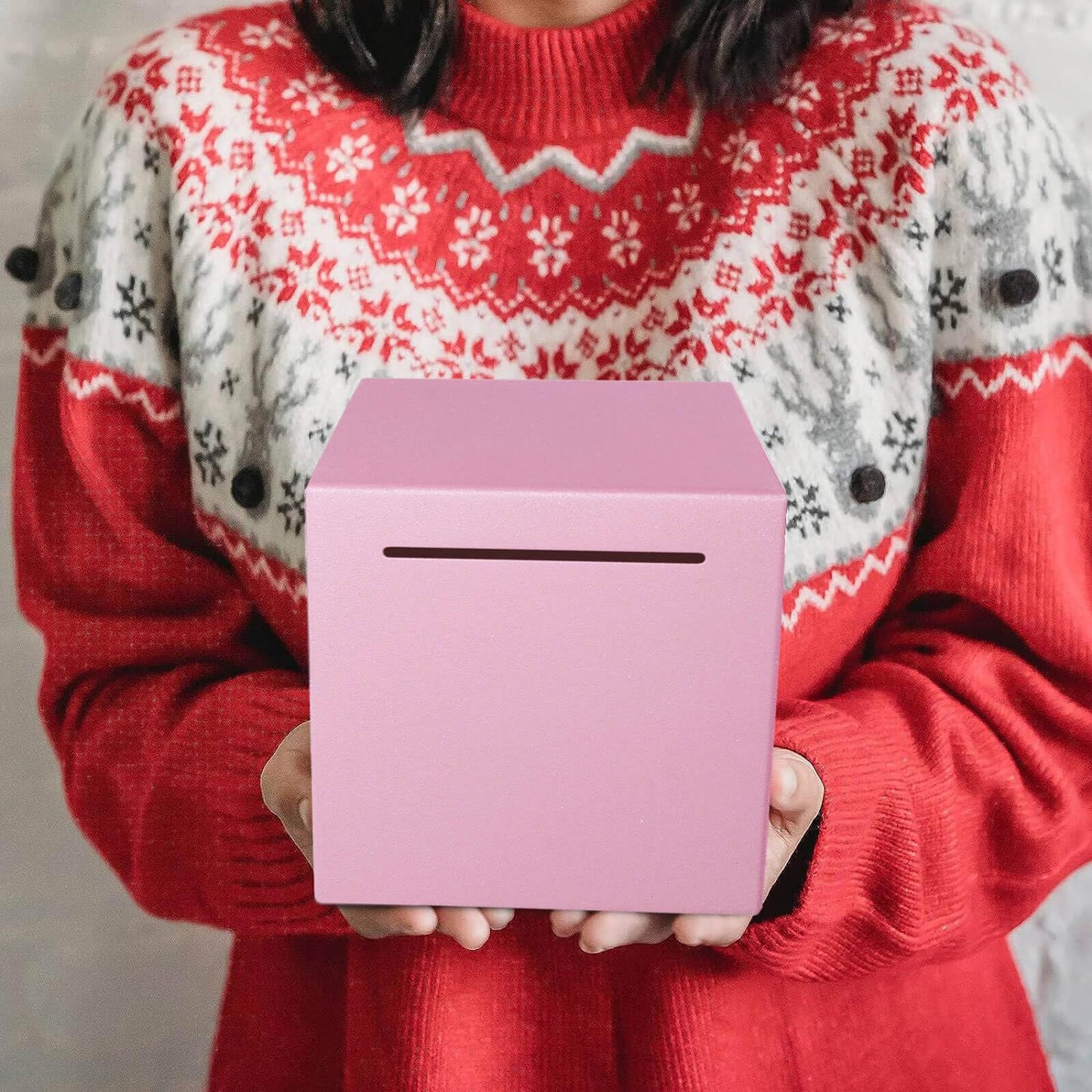 Adults Safe Piggy Bank Made Of Stainless Steel,Can Only Save The Piggy Bank That Cannot Be Taken Out (Pink, 4.72In)