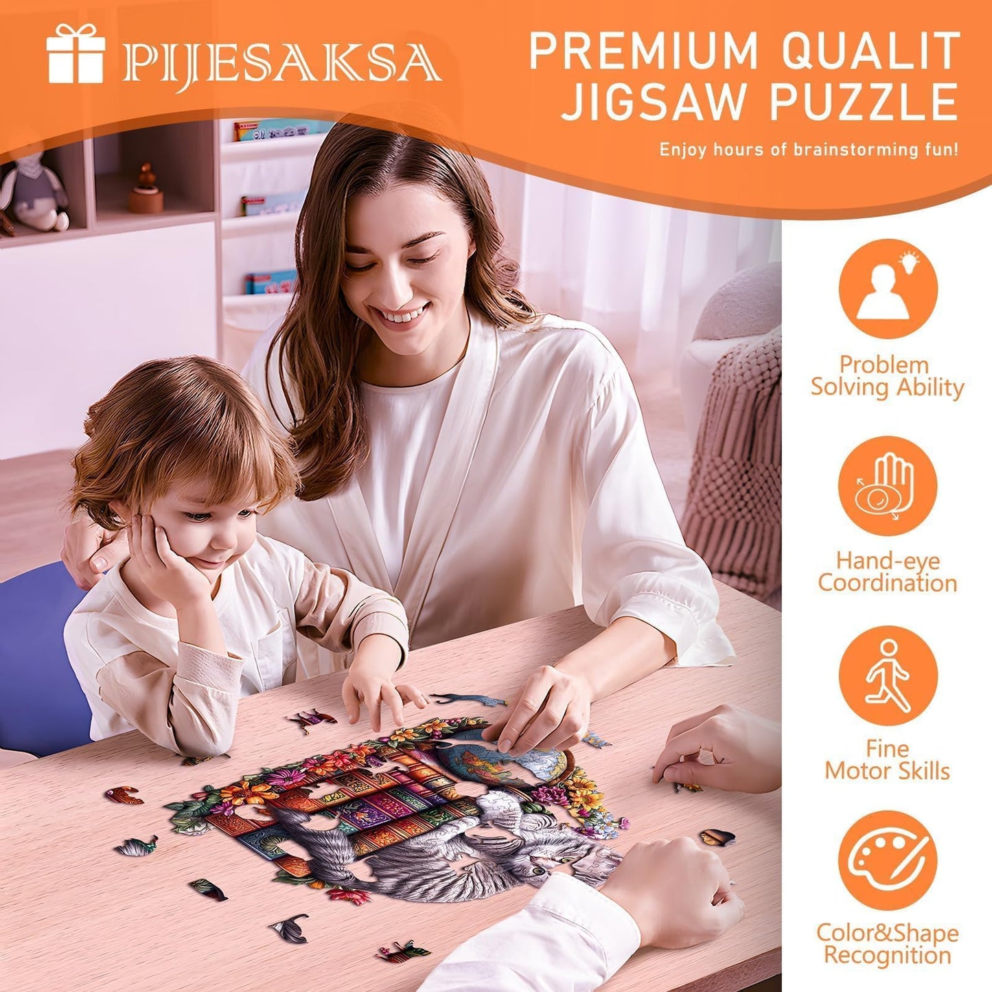 Wooden Puzzles for mature-themeds - Dr. Cat Puzzle for mature-themeds  Unique Shape Wooden Jigsaw Puzzle  Wood Puzzles mature-themed  Good Gift Idea for Cat Lovers  Home Decor (L-13.4 * 11.8in- 245 Pieces)