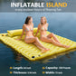 Inflatable Floating Mat/Raft/Dock/Platform, Float with Non-Slip Wave Pattern and Dual Headrest, Multi-Person Water Floating for