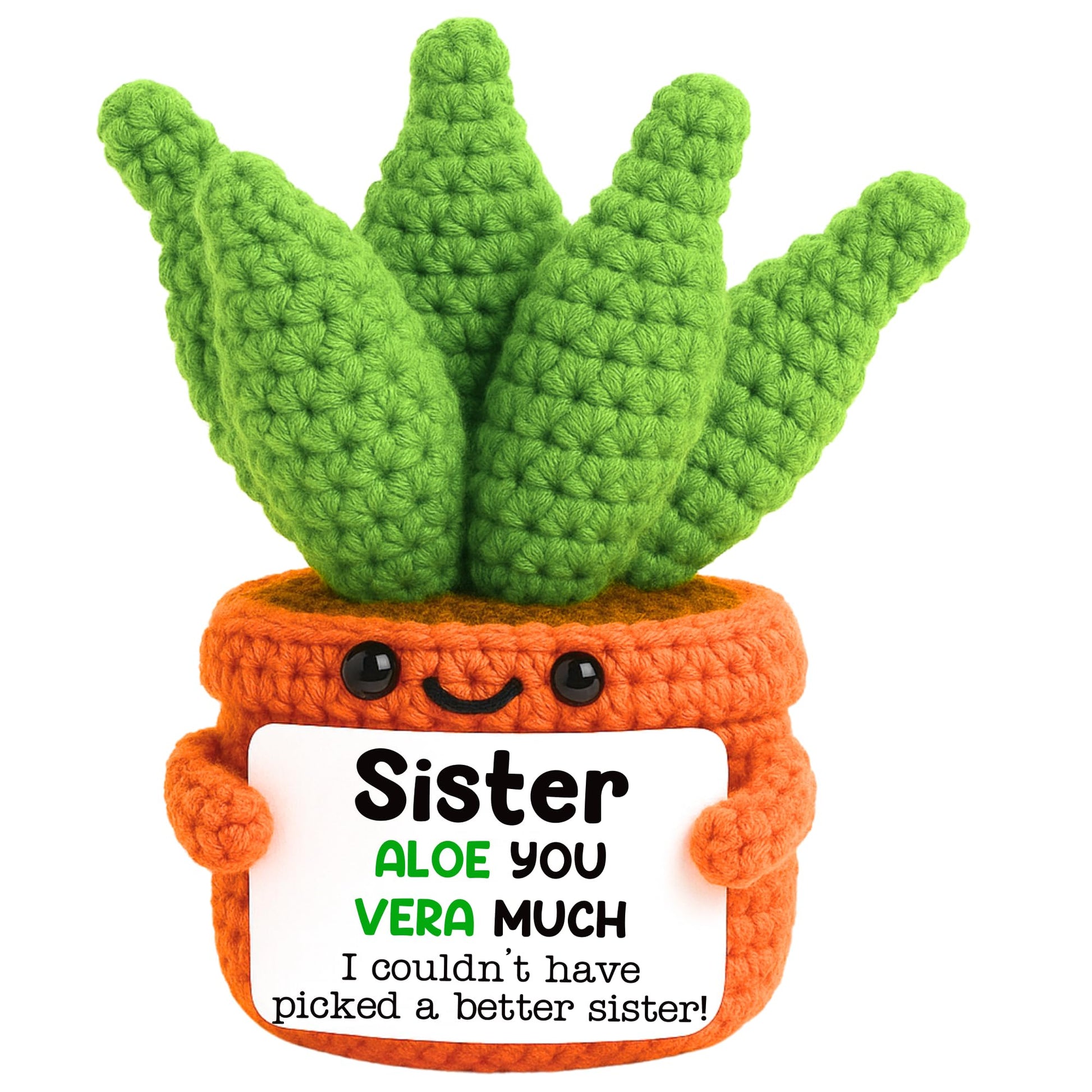 Gifts For Sister Mothers Day Positive Crochet Aloe Vera Emotional Cheer Support Crochet Mini Handmade Birthday Gift For Sister G