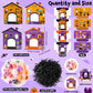 CY2SIDE 24 Pack Halloween Squishy Toys with Haunted House Gift Box and Raffia Filler for Kid  Halloween Miniature Novelty Toy Trick or Treat Goodie Bag Stuffed Party Favor for School Reward Supplies