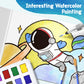 Paint With Water Coloring Books For Kids, 3Pcs Watercolor Paint Books Sets, 32 Astronaut Pages Total, Arts And Crafts For Kids Ages 4-6-8-12 With 3 Paint Brushes And 3 Coloring Activity Books