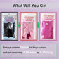 EUFARS Pink and Black Birthday Decorations - 3 Pack of 3.2x8.2ft Black Pink Fuchsia Tinsel Fringe Backdrop Streamers Curtains fo