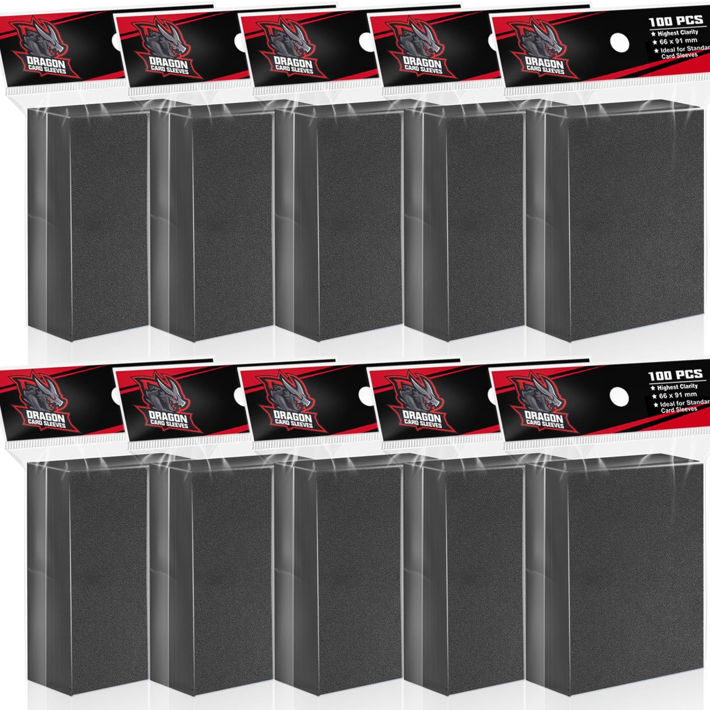 Vkshop 1000Ps Black Trading Card Sleeves Protector For Mtg Card Sleeves,Soft Penny Plastic Card Holders Fit For Baseball Cards S