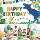 Watercolor Dinosaur Birthday Party Backdrop Dino Happy Birthday Banner T-Rex Photography Background for Boys Party Supplies 70.8