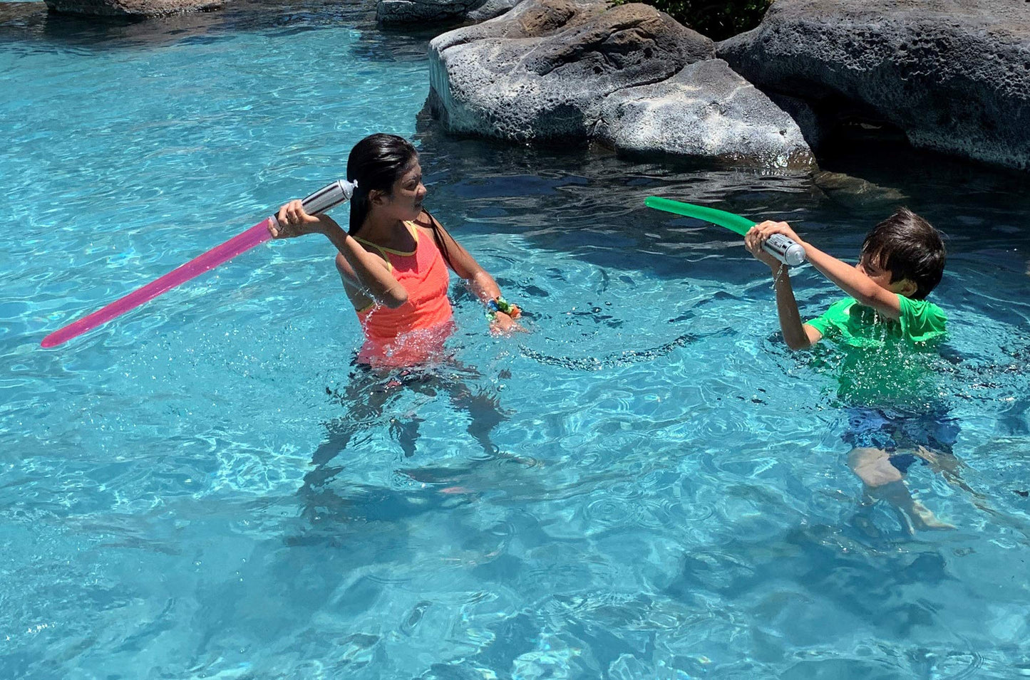 megasumer Pack of 8 Inflatable Light Saber decorative replica blade Toys - 8 Green Lightsabers - Pool  Beach  Party Favors  LARP  Halloween Costume  give Away  Christmas Stocking Stuffer