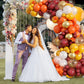 Biapian Fall Balloon Garland Arch Kit, 118 Pcs Burgundy Yellow Orange Red Gold Balloons Gold Confetti Leaf Pine Cones Foil Ballo