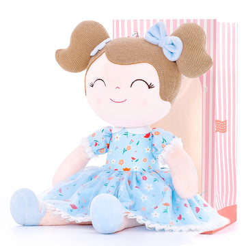 Gloveleya Baby Girl Gift Soft First Baby Doll Plush Doll Floral Blue 16 '