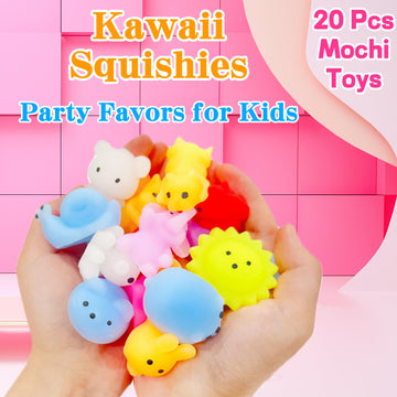Jiaho 20 Pcs Mochi Squishy Toys Party Favors For Kids, Mini Kawaii Squishies Mochis For Kids, Sensory Squeeze Fidget Toys Bulk F