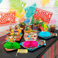 9 Pieces Cinco De Mayo Festival Honeycomb Centerpieces Table Decor, Mexican Fiesta Vibrant Cactus, Piata, Taco And Sombrero Patt
