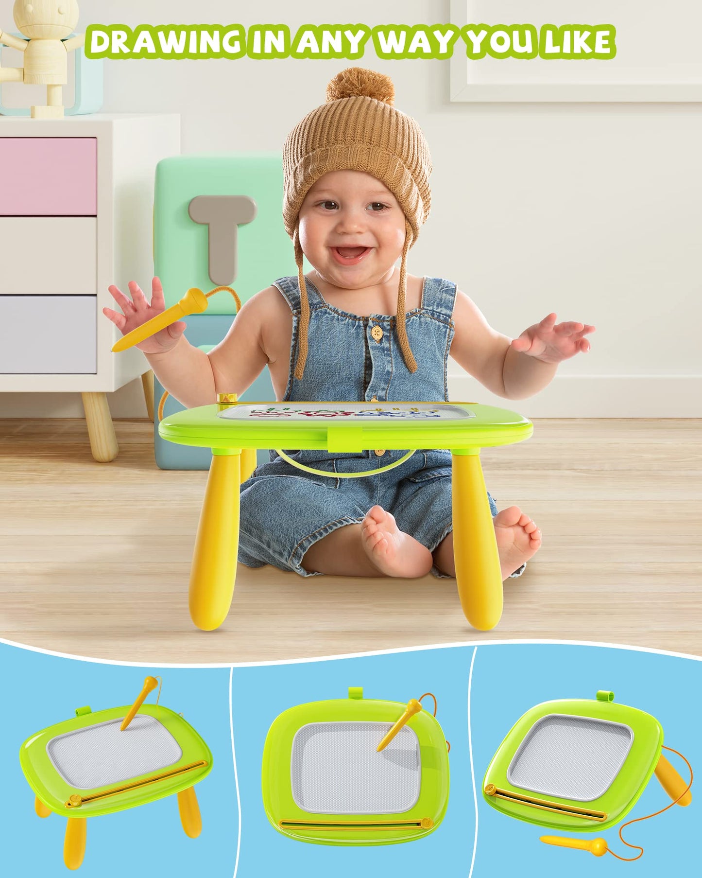 Magnetic Drawing Board, Doodle Board For Toddler Toys Age 1-2, Magnetic Writing Board, Preschool Learning And Educational Sensor