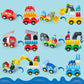 JOYIN 80Pcs Toddlers Car Building Blocks Set, 12 Vehicles, Plastic, Multicolor, Model JOYIN 574, Ideal Gift for Kids