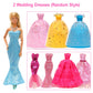 Miunana 11.5 Inch Girl Doll Wardrobe Set 114 Pcs Clothes And Accessories Wedding Dress Fashion Sequin Dresses Swimsuit With Butt
