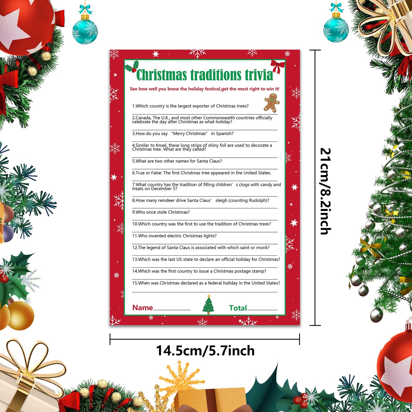 Watayo 62 Pieces Christmas Trivia Party Game Cards-Xmas Festival Guessing Activity for mature-themed Annual Festive Events Christmas Party Decorations