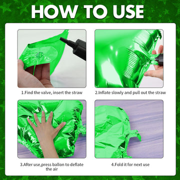 18 Inch Green Star Balloons, 10 Pcs Green Star Shape Foil Balloon Helium Balloons, Big Mylar Star Balloons For Wedding, Baby Sho
