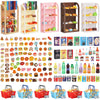 170Pcs Miniature Supermarket Shelves Furniture Model Doll House Store Storage Bookshelf Accessories 4 Layers Shelf Display Rack 