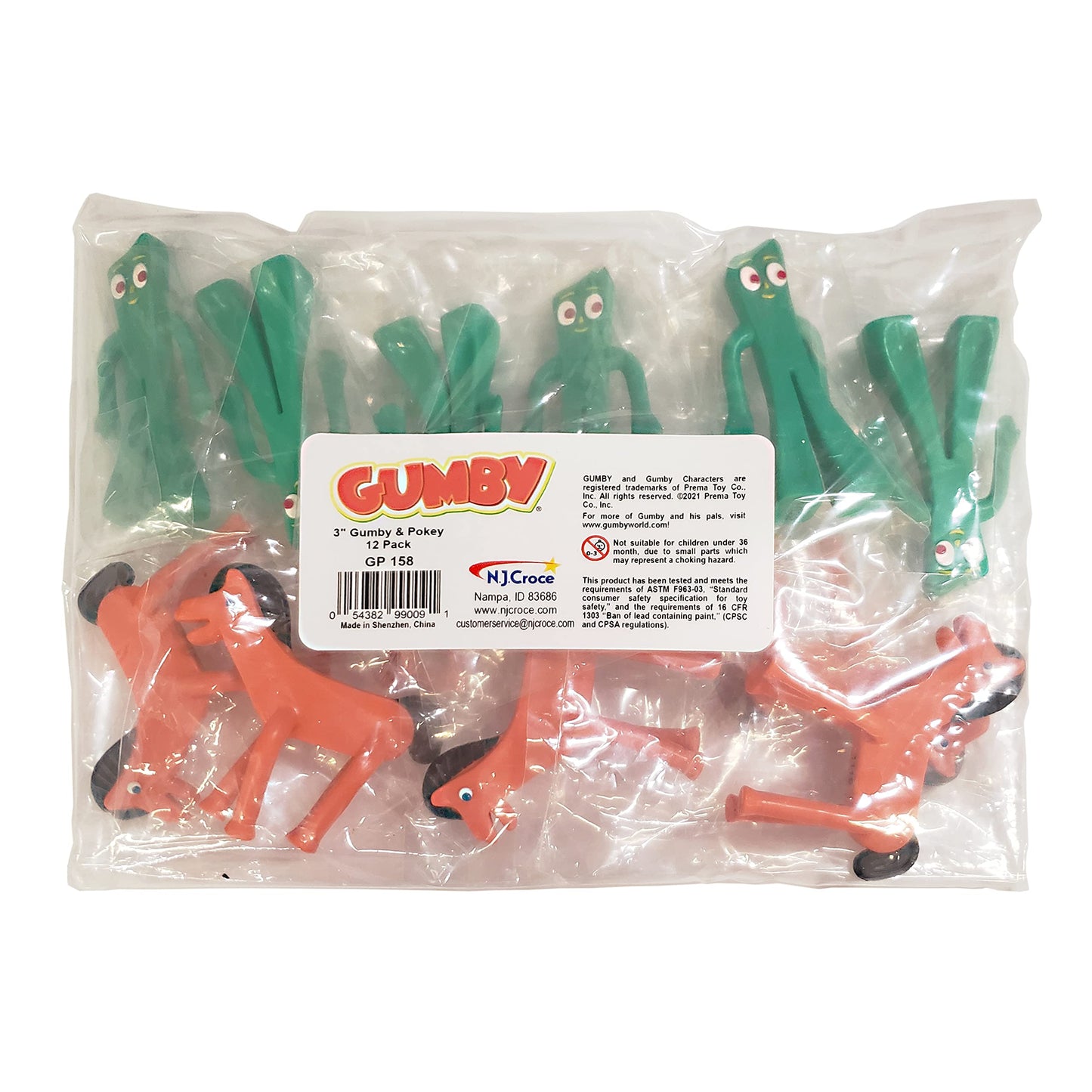 Nj Croce Gumby & Pokey Mini 3-Inch Bendable Figures - Pack Of 12