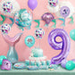 40 Inch Purple Number 9 Balloon,Giant Large Number 9 Balloon,9Th Birthday Mermaid Balloons,Children'S Birthday Party Baby Shower