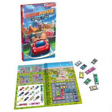 Thinkfun Rush Hour World Tour Magnetic Travel Puzzle - Embark On A Global Adventure Of Logic And Strategy In A Compact Travel Edition