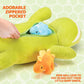 Prextex 15-Inch Stegosaurus Dinosaur Stuffed Animal Set With 3 Dino Plush Toys Inside, Large Zippered Pouch Dinosaur For Boys An