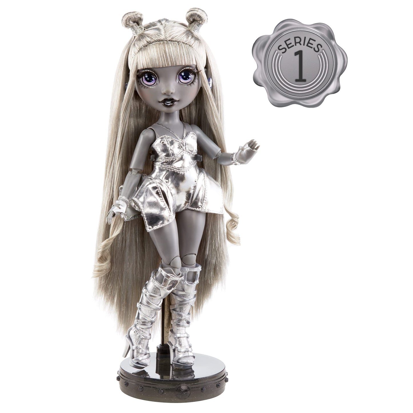 Rainbow High Shadow Series 1 Luna Madison- Grayscale Fashion Doll. 2 Metallic Grey Designer Outfits To Mix & Match, Great Gift For Kids 6-12 Years Old And Collectors