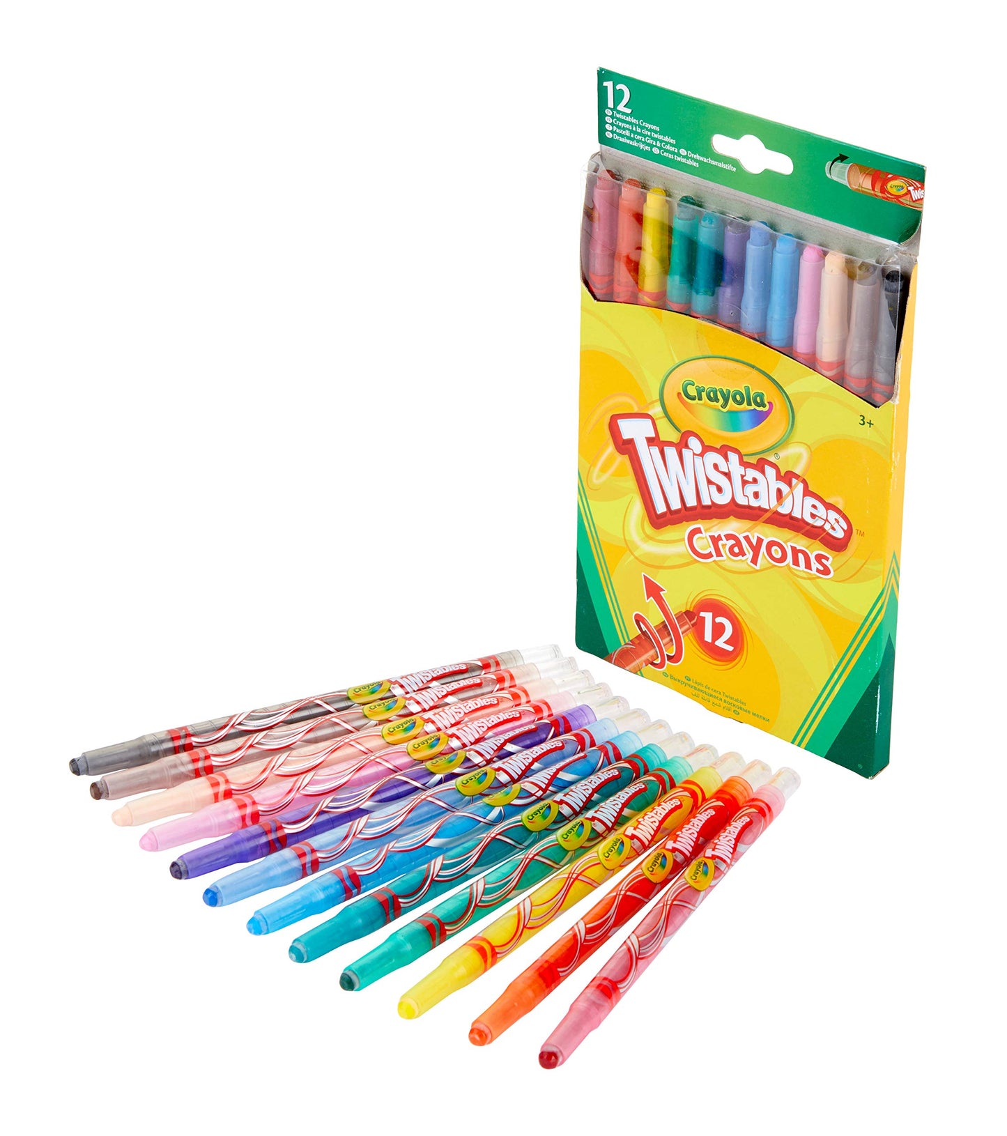 Crayola Twistables Crayons, Multicolor, Pack of 12, Plastic, Model 52-8530-E-000