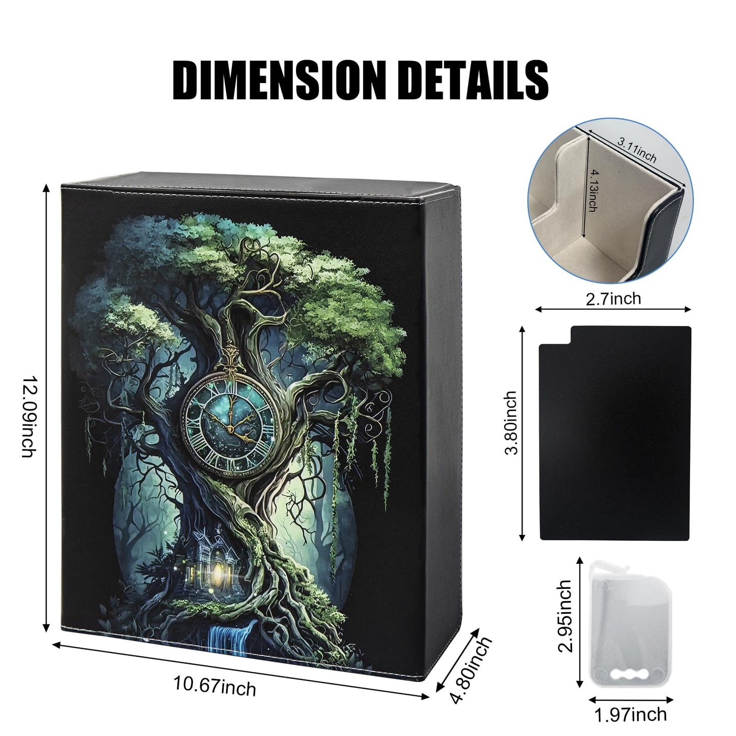 WTVIDAS MTG Card Deck Box - 2400+ Card Storage Box with 4 Supporters & 10 Colorful Dividers for Magic The Gathering Cards,Comman