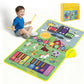 Musical Farm Animals Sounds Piano Mat for Kids, Sensory Educational Learning Toy with Drumset for Toddlers, Interactive Floor To