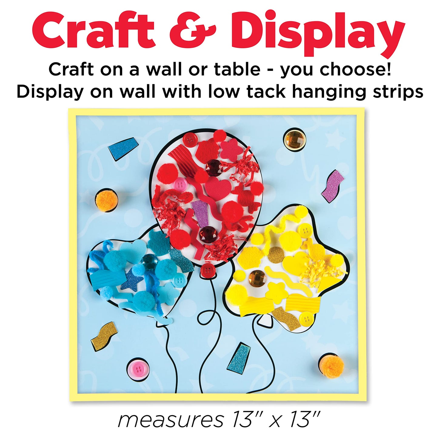 Creativity For Kids Sticky Wall Art: Balloons - Arts And Crafts For Kids Ages 3-4+, Toddler Learning Toys