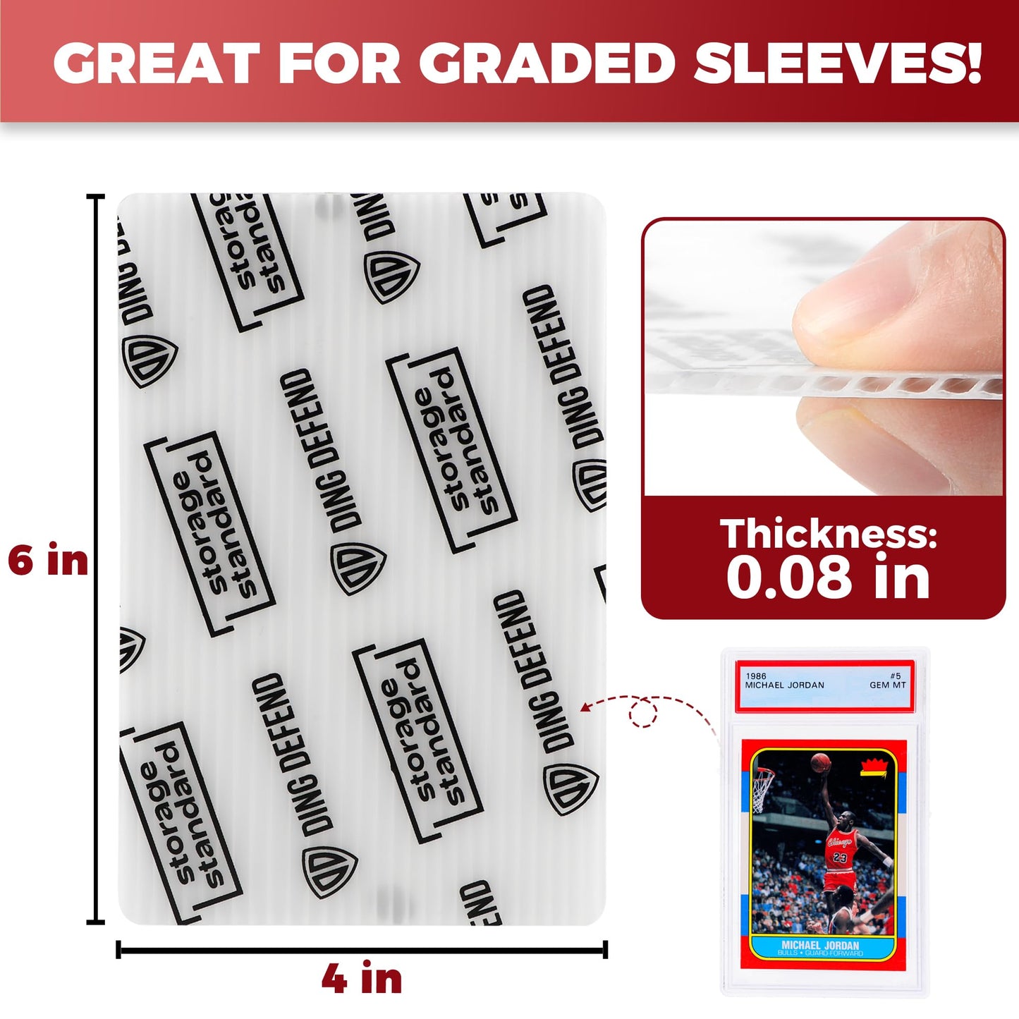 Card Protectors Trading Cards Shipping Supplies  110-Pack 4'' x 6'' Graded Card Sleeves for Mailing Inserts  Plastic Semi Rigid Card Holder Better Than Corrugated Cardboard Sheets