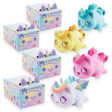 Aphmau Mini Mystery 6'' Plush - Unicorn Collection - 4 Pack; Youtube Gaming Channel, Blind Box, 4 Of 8 Unique Possible Unicorn M