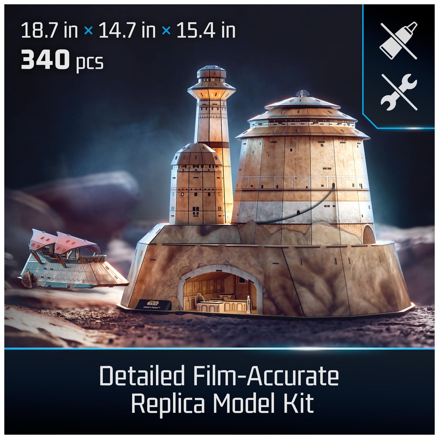 4D Build  Star Wars Jabbas Palace 3D Model Kit  Star Wars Collectibles & Desk D?cor  mature-themed Puzzles  Building Toys  3D Puzzles for mature-themeds & Teens  340 Pieces  for Ages 12 & Up