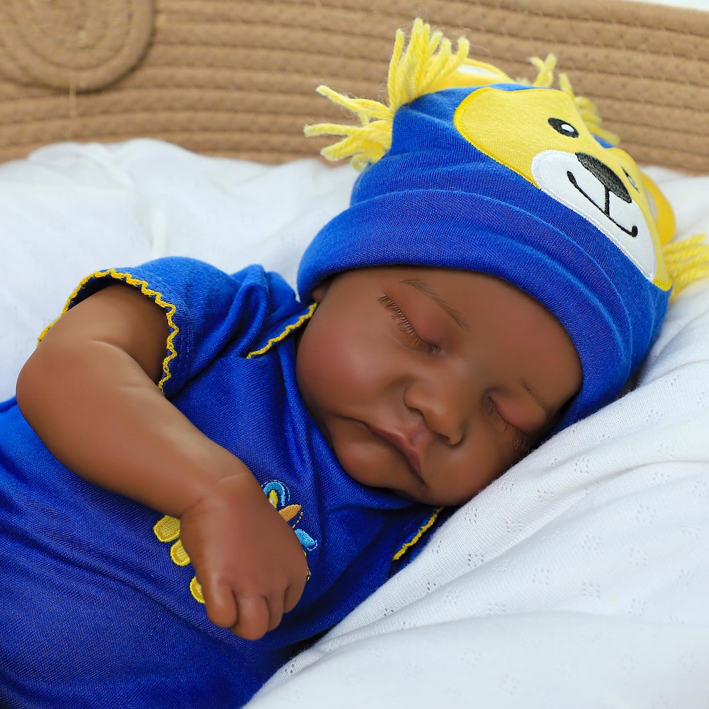 CHAREX Realistic Reborn Baby Dolls Black - 18 inch Newborn Baby African American, Soft Body Real Life Sleeping Baby Doll with Ac