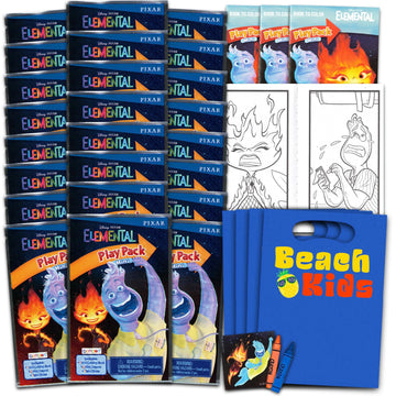 Elemental Mini Party Favors Set for Kids - Bundle With 24 Grab n Go Play Packs, Coloring Pages, Stickers, More (Birthday Party S