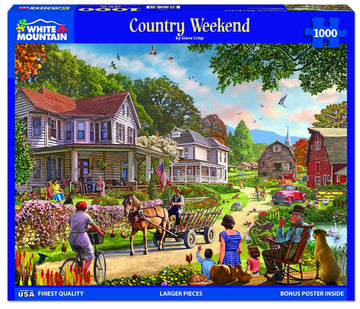 White Mountain Puzzles - Country Weekend - 1000 Piece Jigsaw Puzzle For Adults & Kids - Fun Family Activity - 24''X30''