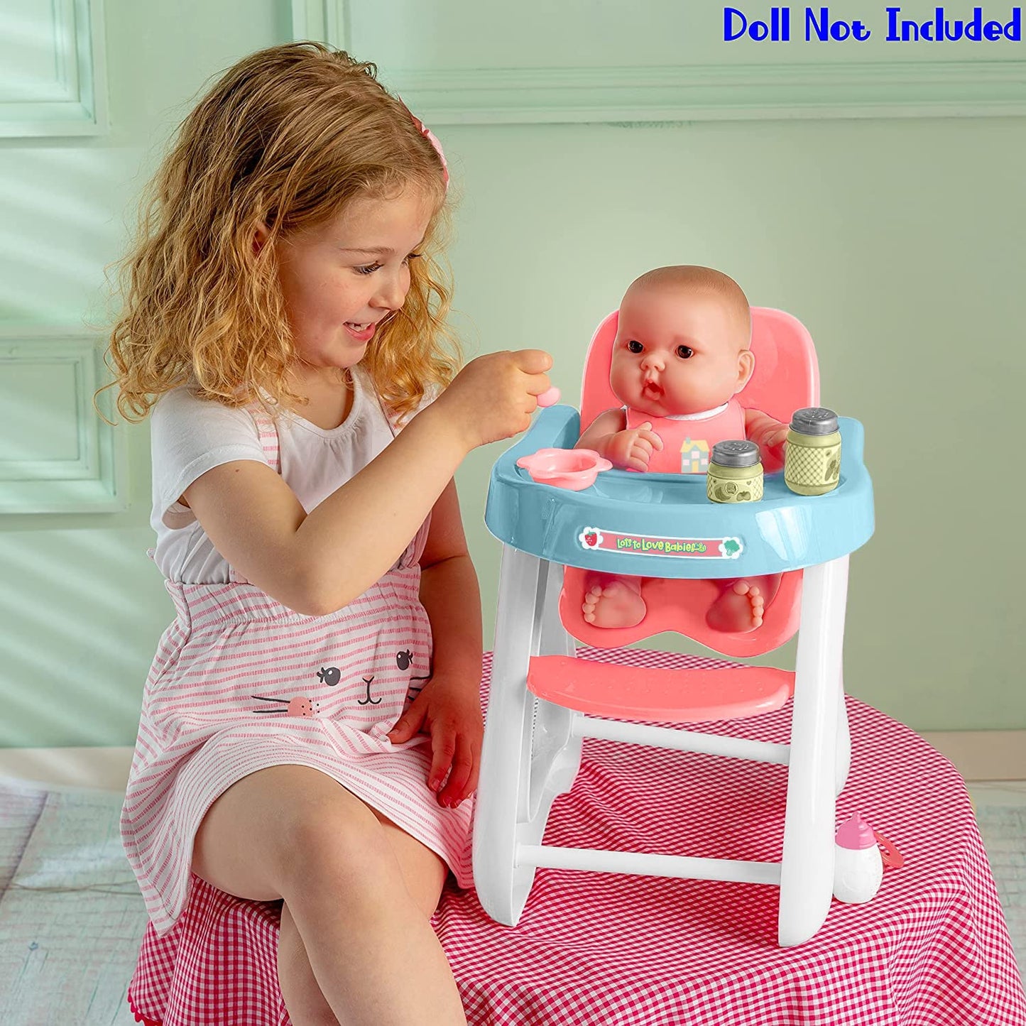 Jc Toys - For Keeps Playtime! | Baby Doll High Chair | Fits Dolls Up To 17'' | Sturdy High Chair And Play Accessories | Ages 2+,