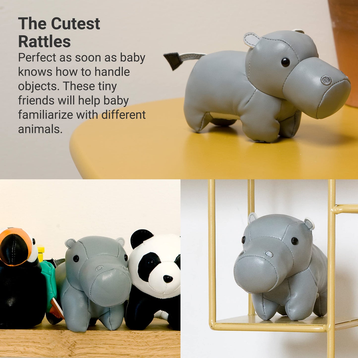 Little Big Friends Tiny Friends | Soft Baby Rattle Toy | Special Stuffed Animal | Easy to Clean | Ideal for Strollers, Car Seats