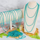 Huskein 12 Pcs Lakeblue Beads Necklaces, 33'' Mardi Gras Beads Bulk, Festival Parade Throws Accessories, Round Costume Necklace