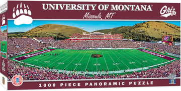 Masterpieces - 1000 Piece Jigsaw Puzzle, Ncaa Montana Grizzlies, Panoramic Football Stadium View, Fun For Adults And Family, 13'