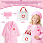 2 Plush Pets Cat & Dog, 36-Piece Vet Doctor Kit for Kids - Toddler Veterinarian Playset with Costume, Doctor and Dental Tools -