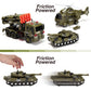 Joyin 3 In 1 Friction Powered Siren Army Vehicle Toy With Action Figures - Military Truck, Helicopter And Tank Toy With Light And Sound Siren For Imaginative Play, For Kids