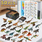 50 Realistic Dinosaur Toys For 3-7 Year-Old Kids, With Dinosaur Book & Dinosaur Learning Cards - Educational Small Dinosaur Figures For Dinosaur Party Favors, Dinosaur Gifts, Boys And Girls